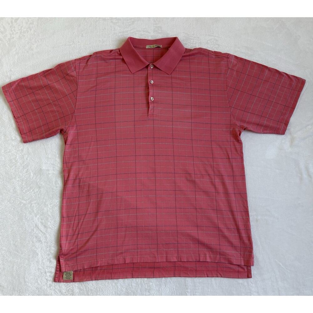 Peter Millar Polo Shirt Mens Pink Summer Golf 100% Cotton Size Large